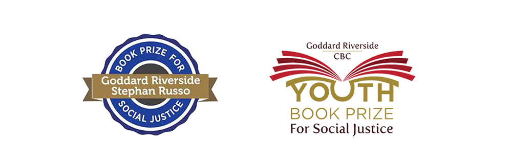 Logos of the Goddard Riverside Stephan Russo Book Prize for Social Justice and the Goddard Riverside CBC Youth Book Prize for Social Justice