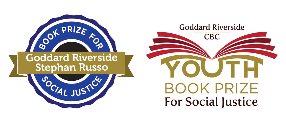 Logos of the Goddard Riverside Stephan Russo Book Prize for Social Justice and Goddard Riverside CBC Youth Book Prize for Social Justice