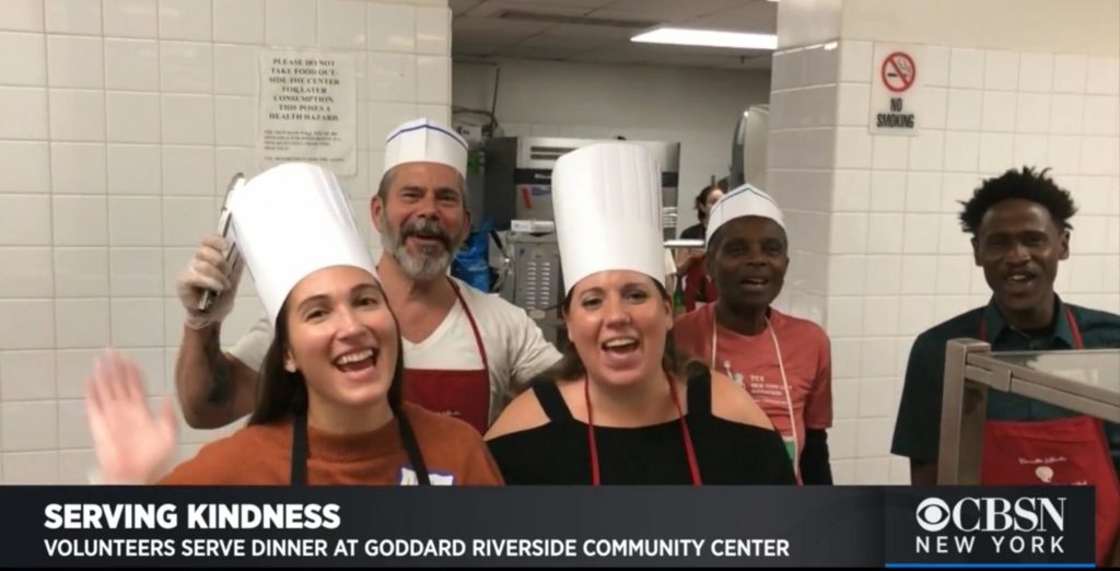 Volunteers serve diner at Goddard Riverside.