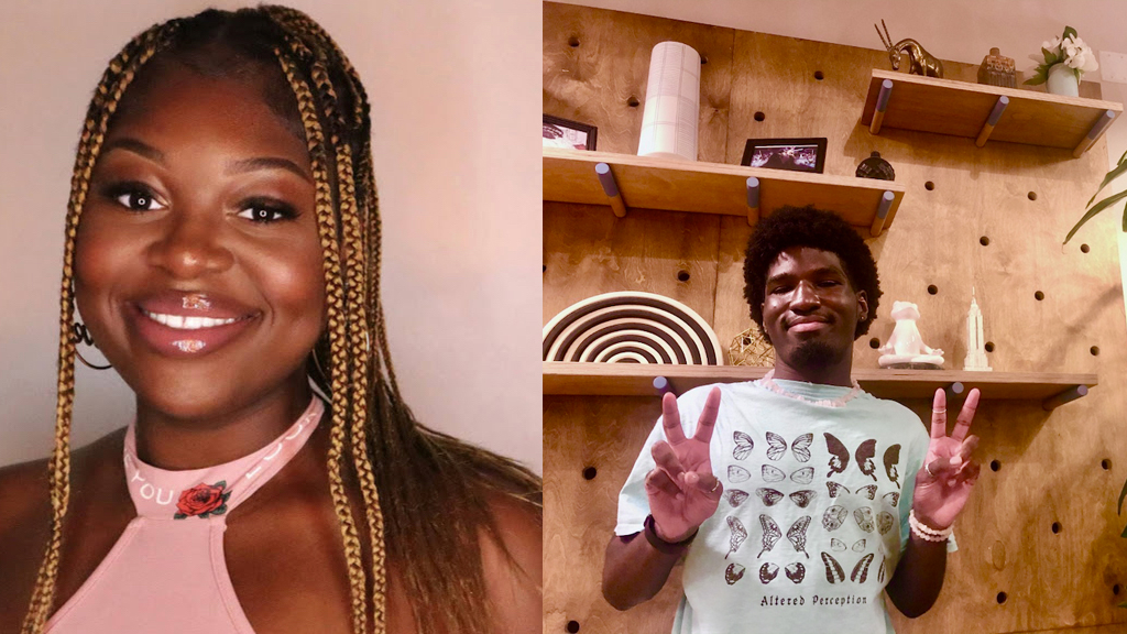 Side by side photos of young people Jennifer Ochiaga and Shawn Riley