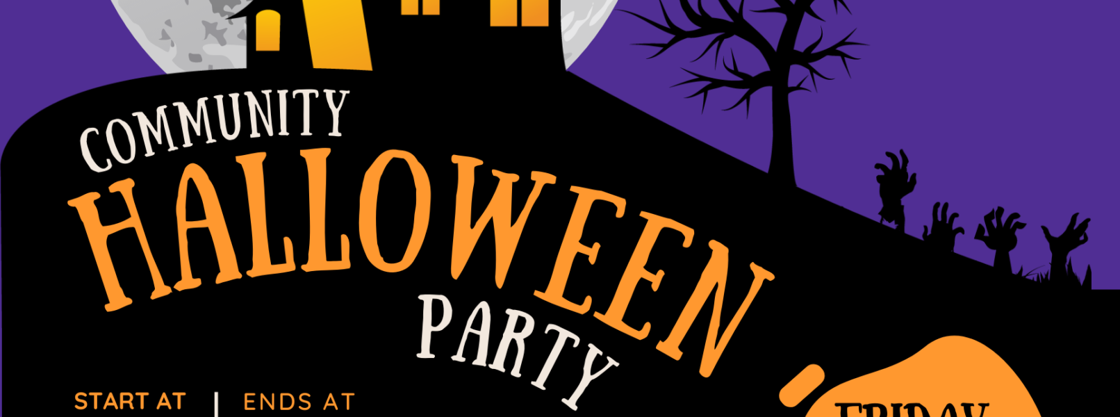 Community Halloween party flyer