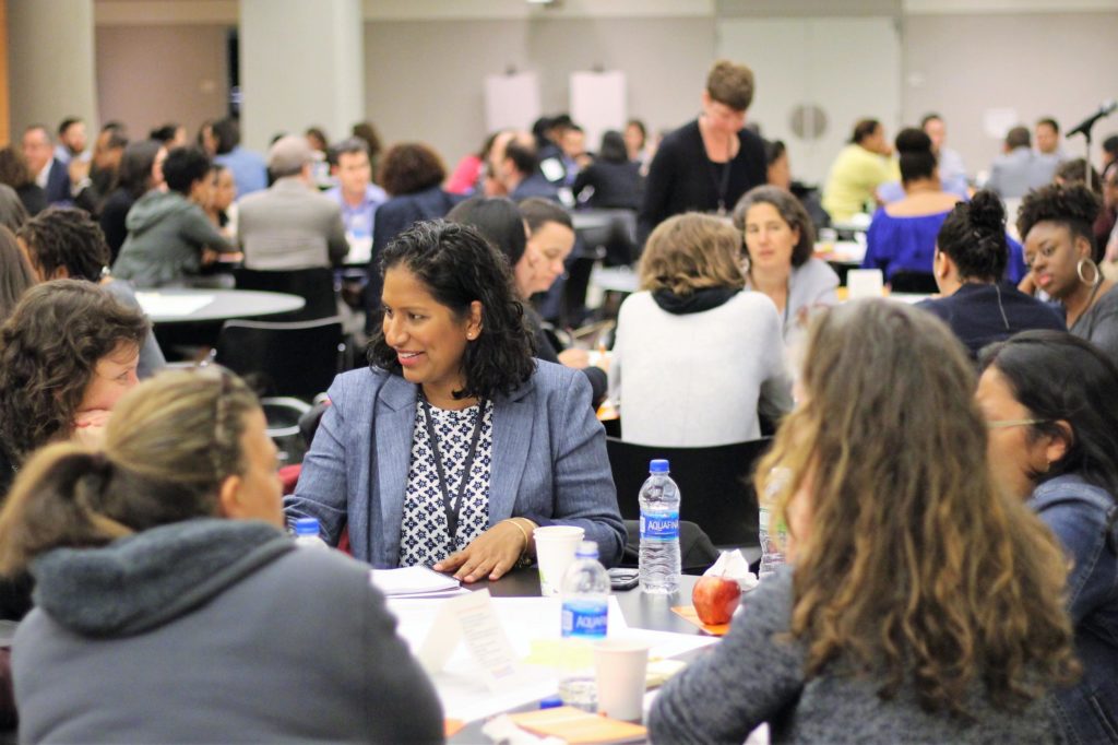 Attendees from across the education system swapped ideas on how to eliminate barriers to college. 