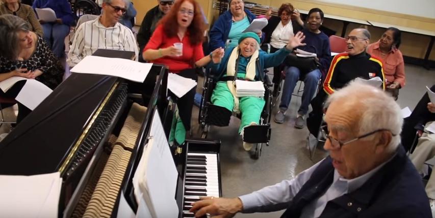 Singing their hearts out at Goddard Riverside's Senior Center. 