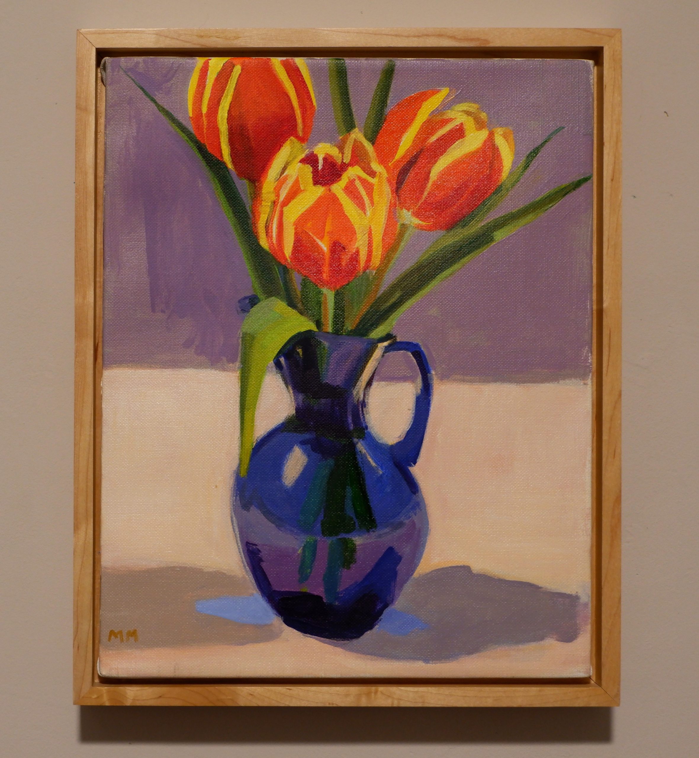 Tulips in a Blue Vase