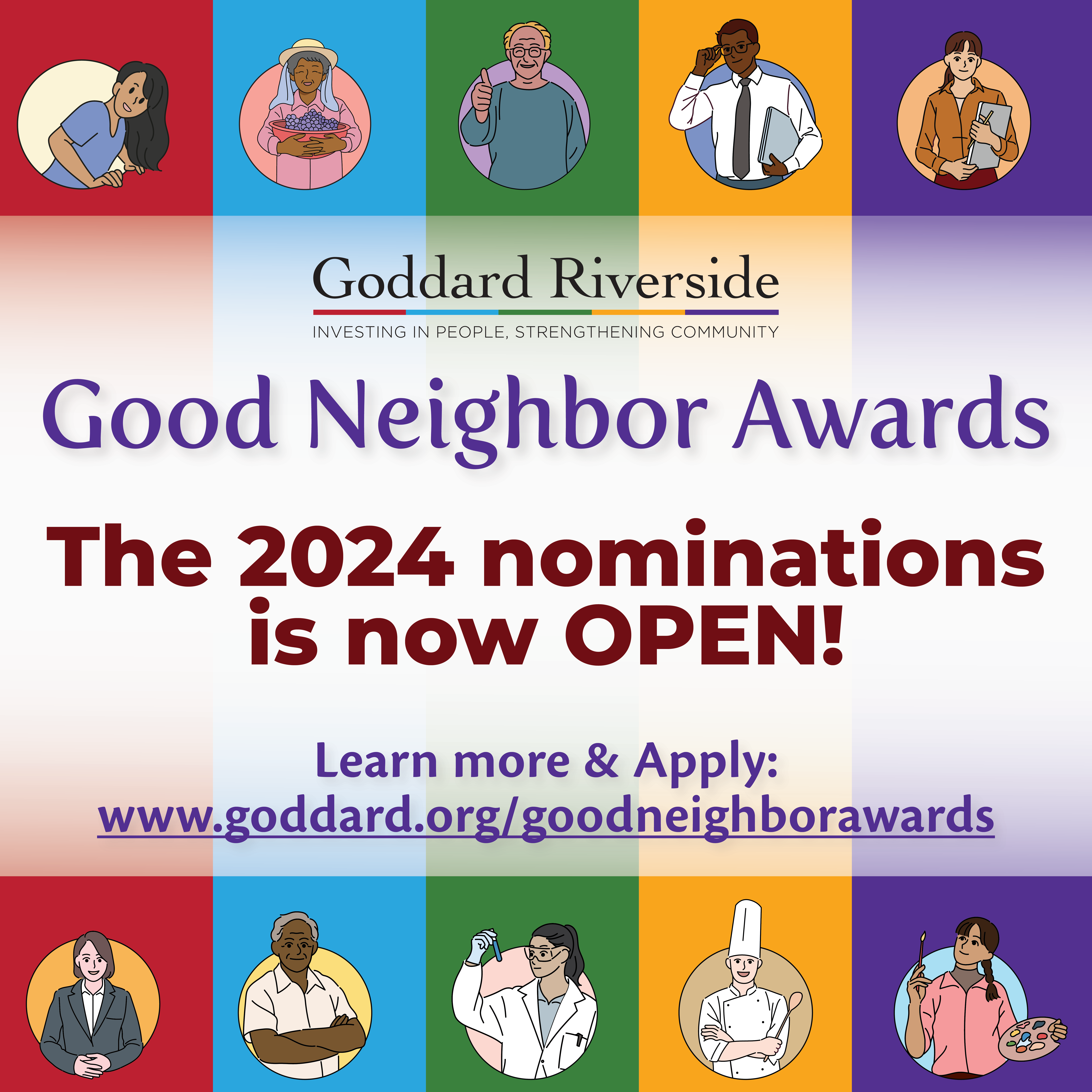 Good Neighbor Awards 2024 nominations is now open. Learn more and apply at www.goddard.org/neighborawards
