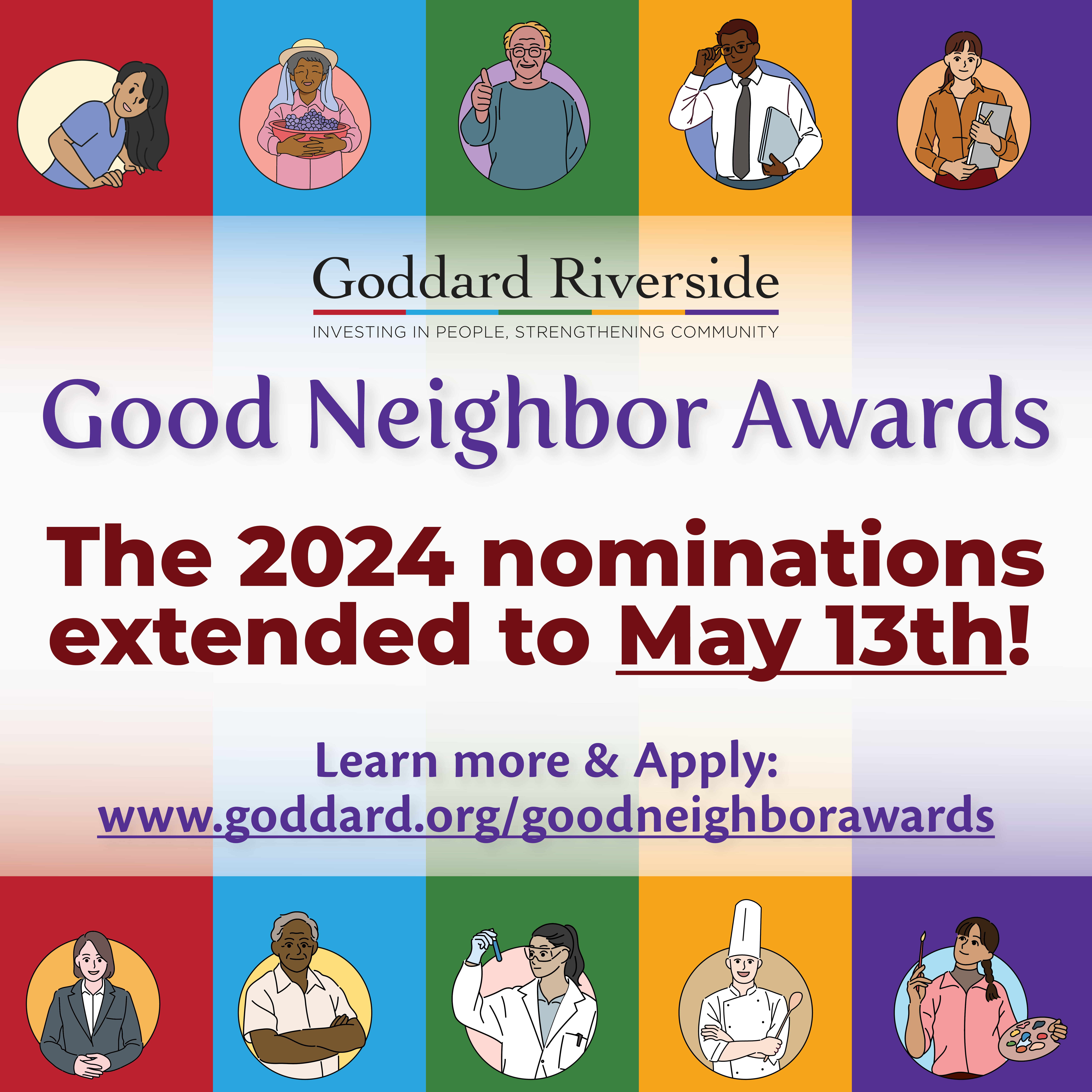 Goddard Riversides Good Neighbor awards Nominations extended to May 13th