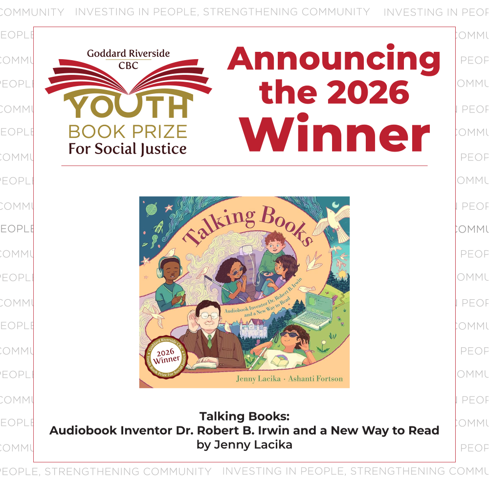 Cover of the book Talking Books with the words Announcing the 2026 Winner and the youth book prize logo
